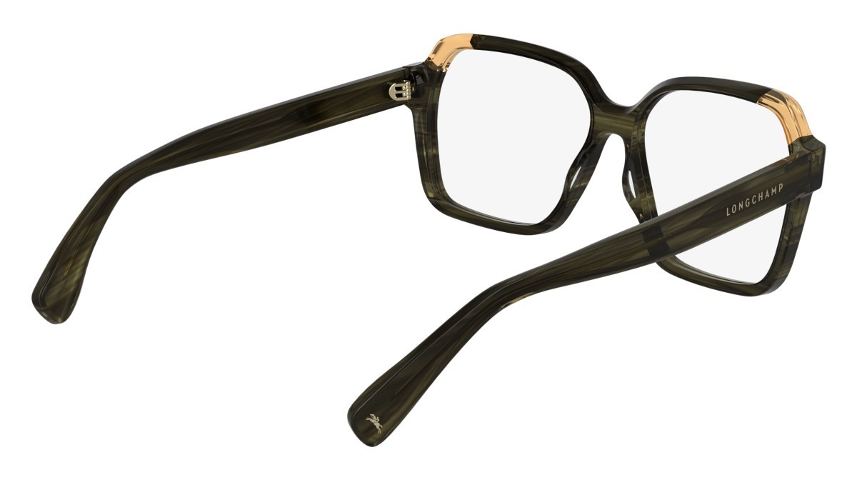 Occhiali da vista Longchamp LO2763 (224) colore striped dark brown/orange forma rettangolare lenti colore - 4