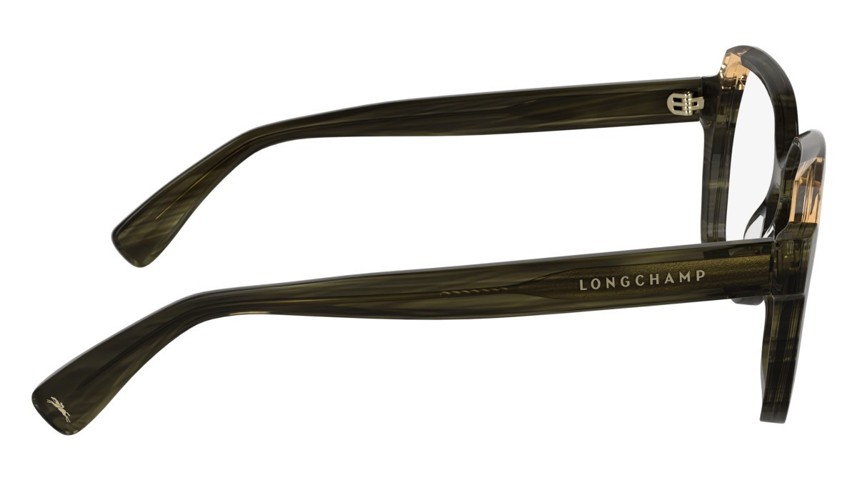 Occhiali da vista Longchamp LO2763 (224) colore striped dark brown/orange forma rettangolare lenti colore - 4