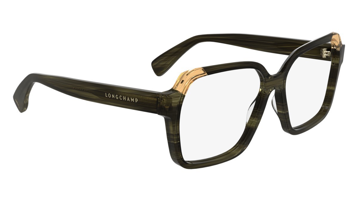 Occhiali da vista Longchamp LO2763 (224) colore striped dark brown/orange forma rettangolare lenti colore - 4