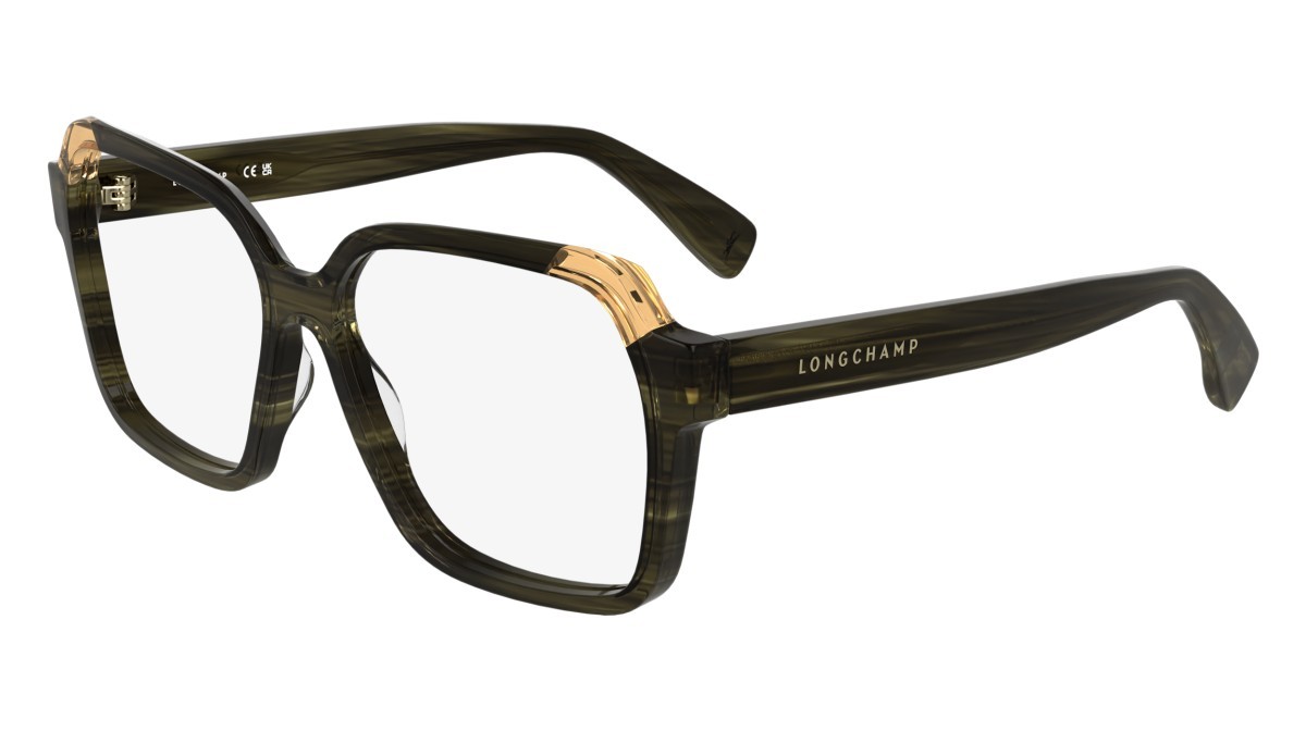Occhiali da vista Longchamp LO2763 (224) colore striped dark brown/orange forma rettangolare lenti colore - 4