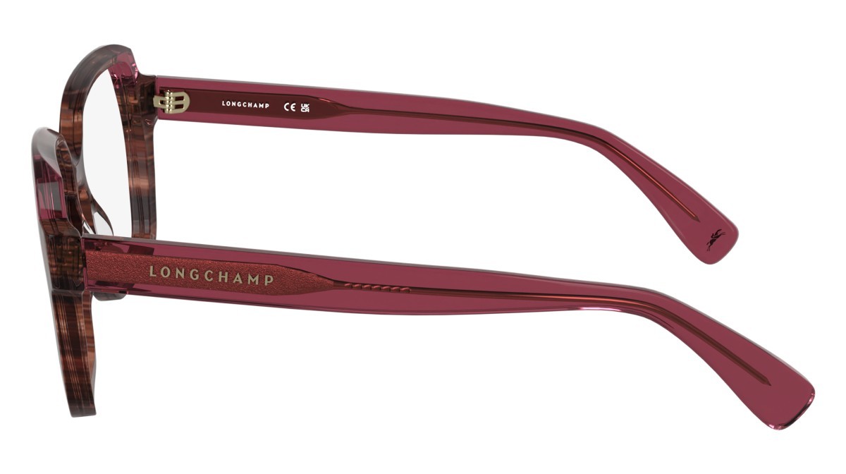 Occhiali da vista Longchamp LO2763 N (223) colore striped brown/red forma rettangolare 