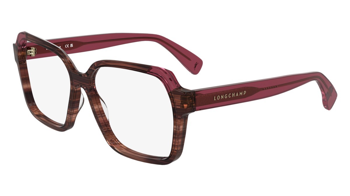 Occhiali da vista Longchamp LO2763 N (223) colore striped brown/red forma rettangolare 