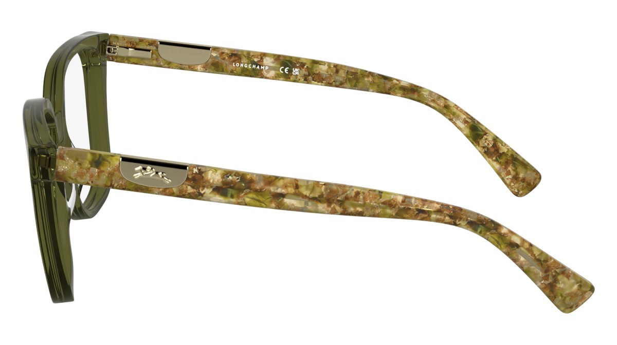 Occhiali da vista Longchamp LO2765 (319) colore transparent khaki forma rettangolare lenti colore - 4