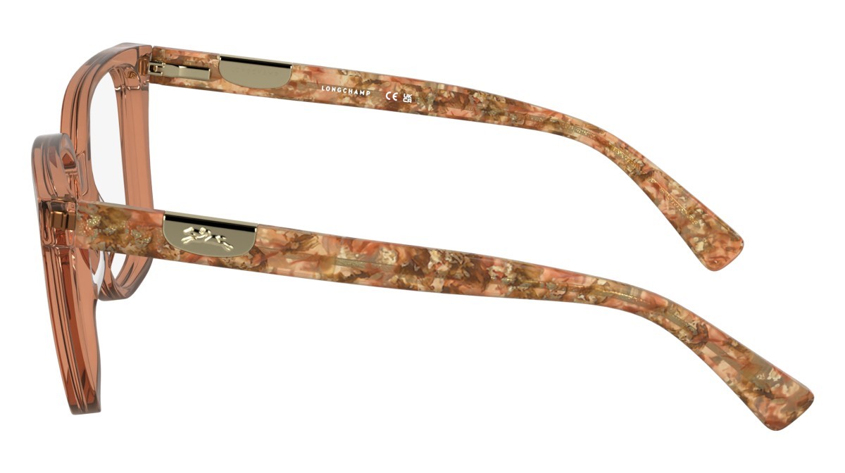 Occhiali da vista Longchamp LO2765 (842) colore transparent orange forma rettangolare lenti colore - 3