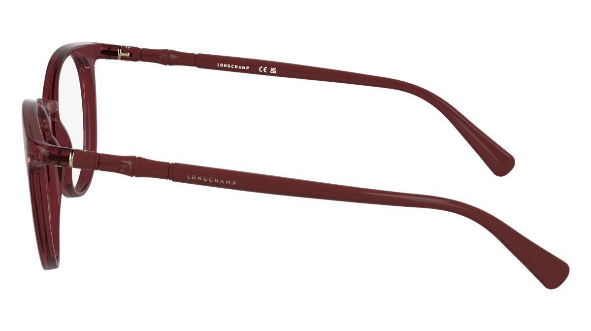 Occhiali da vista Longchamp LO2768 (601) colore transparent burgundy forma rotondo lenti colore - 3