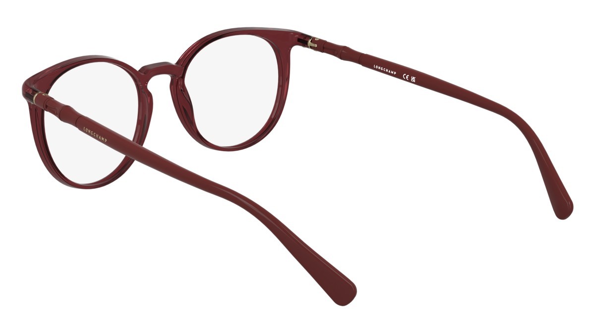 Occhiali da vista Longchamp LO2768 (601) colore transparent burgundy forma rotondo lenti colore - 3