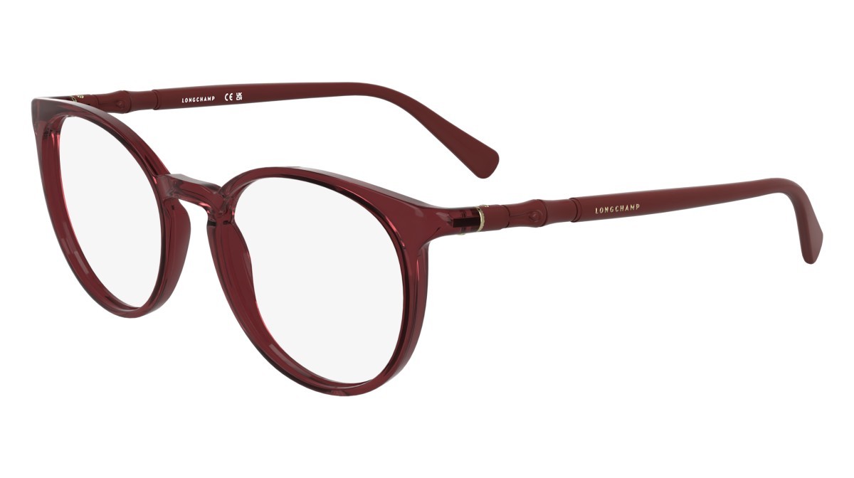 Occhiali da vista Longchamp LO2768 (601) colore transparent burgundy forma rotondo lenti colore - 3