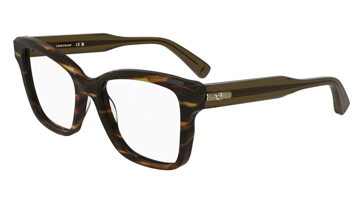 Eyeglasses Longchamp LO2770 (211) color striped brown shape rectangle lenses colore - 2