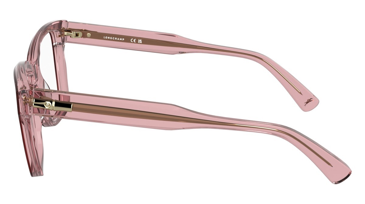 Eyeglasses Longchamp LO2770 (601) color transparent burgundy shape rectangle lenses colore - 3