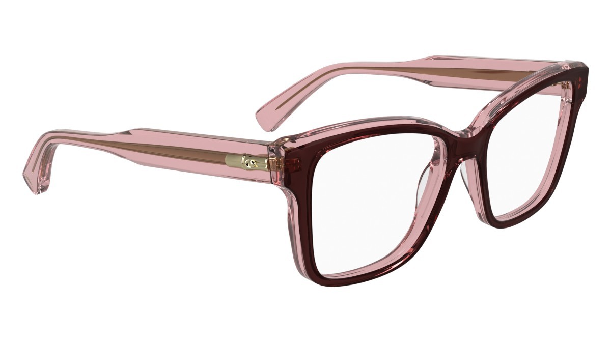 Eyeglasses Longchamp LO2770 (601) color transparent burgundy shape rectangle lenses colore - 3