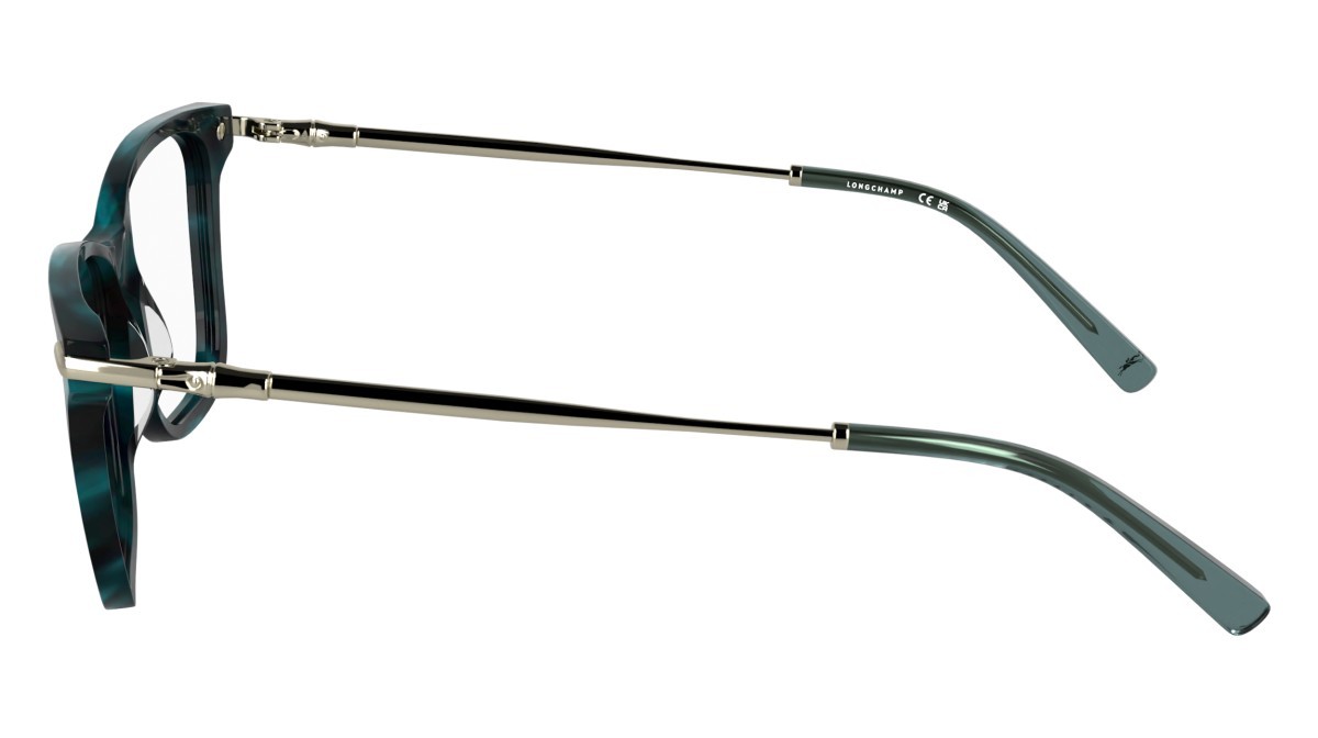 Eyeglasses Longchamp LO2772 (427) color striped petrol shape rectangle lenses colore - 4