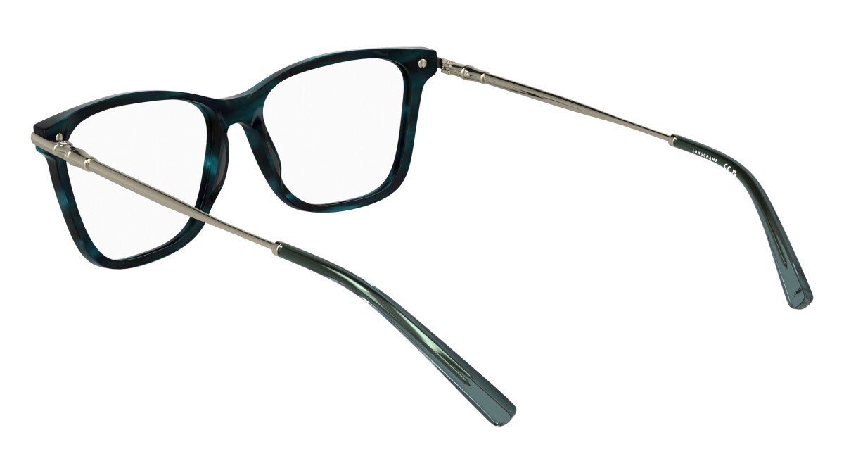 Eyeglasses Longchamp LO2772 (427) color striped petrol shape rectangle lenses colore - 4