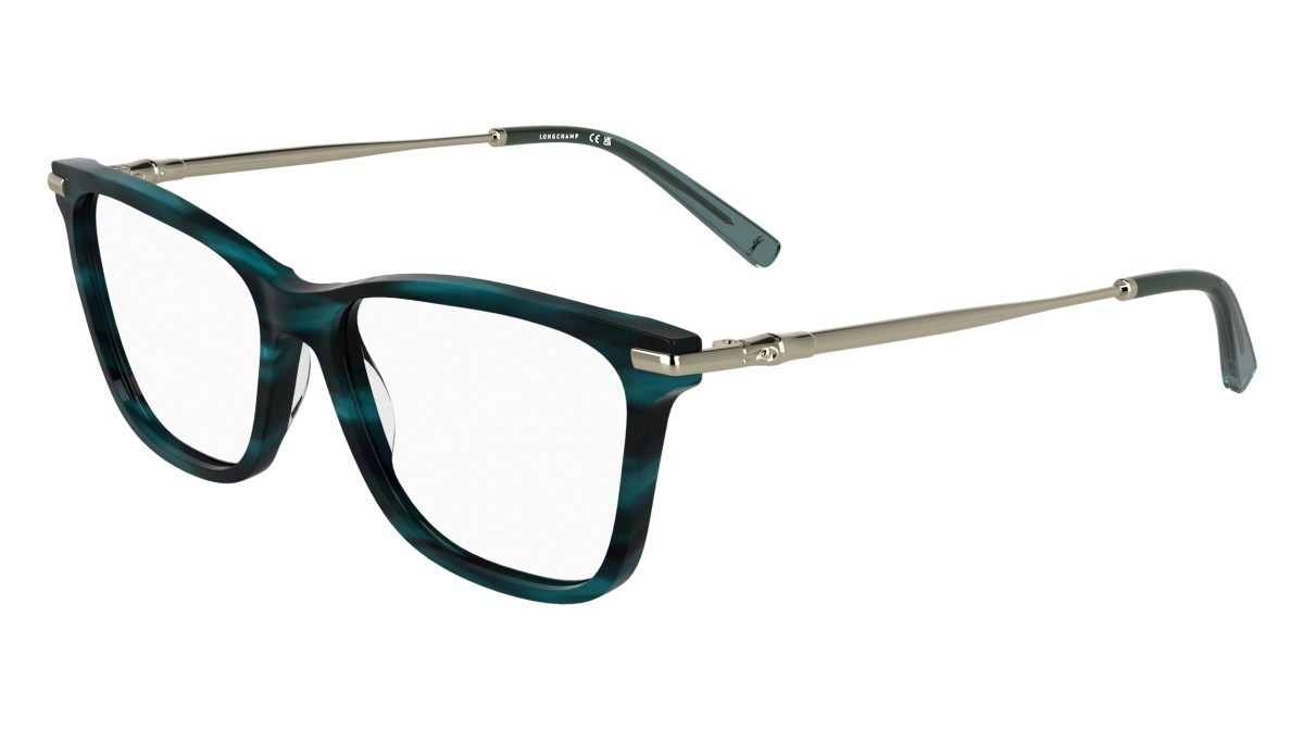 Eyeglasses Longchamp LO2772 (427) color striped petrol shape rectangle lenses colore - 4