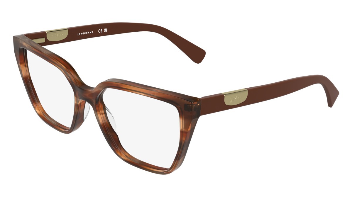 Occhiali da vista Longchamp LO2785 (211) colore striped brown forma cat eye 