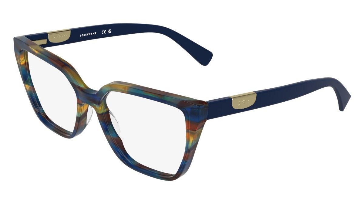 Eyeglasses Longchamp LO2785 (407) color striped blue shape cat eye 