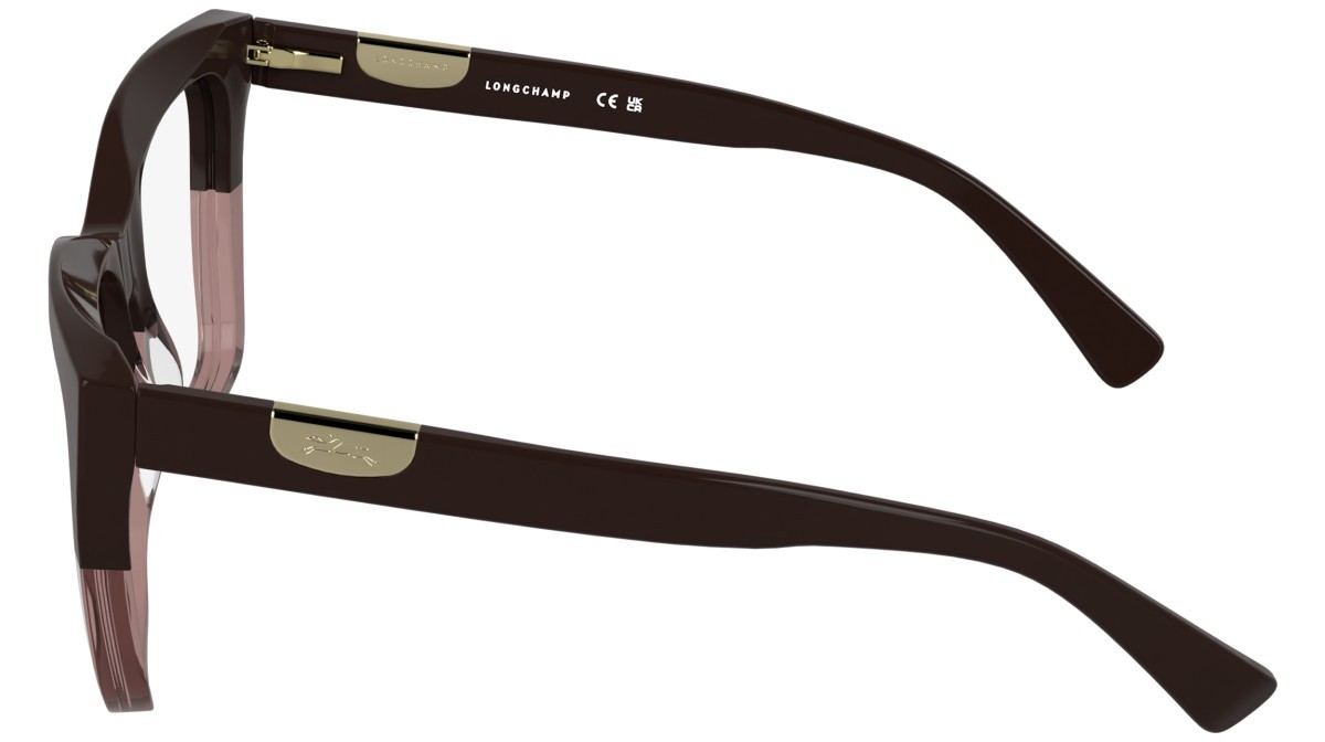 Occhiali da vista Longchamp LO2786MAG-SET (218) colore brown & transparent rose/brown forma farfalla lenti solid brown tac polar