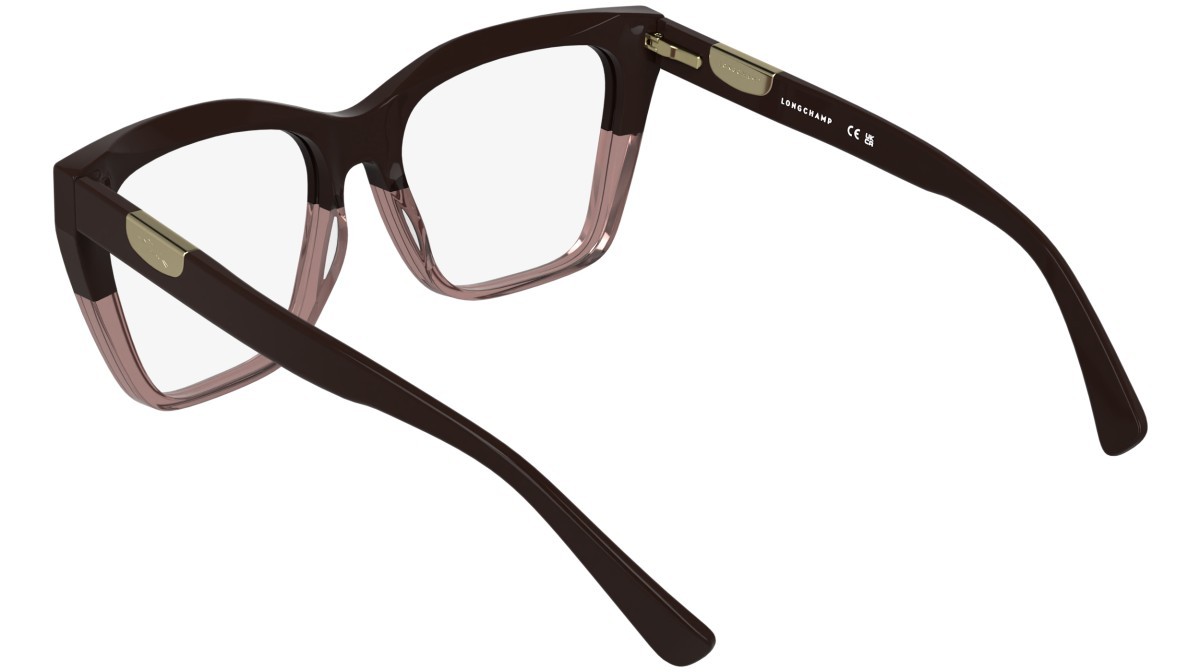 Occhiali da vista Longchamp LO2786MAG-SET (218) colore brown & transparent rose/brown forma farfalla lenti solid brown tac polar