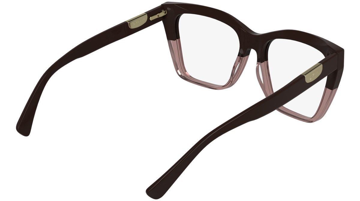 Occhiali da vista Longchamp LO2786MAG-SET (218) colore brown & transparent rose/brown forma farfalla lenti solid brown tac polar