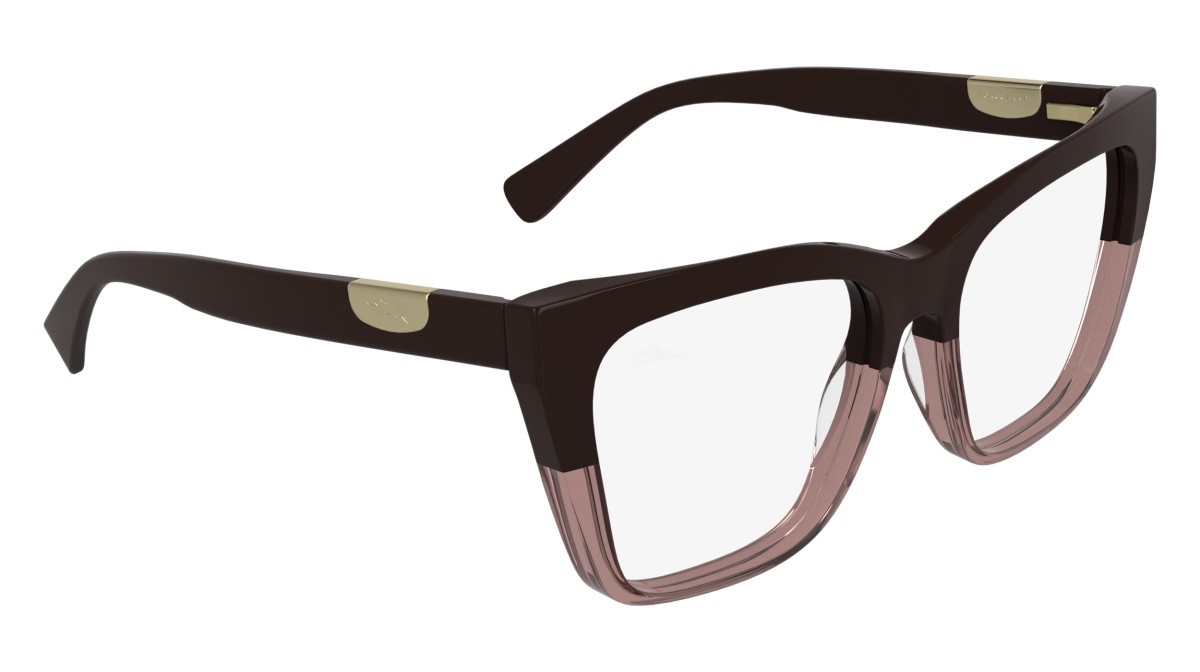 Occhiali da vista Longchamp LO2786MAG-SET (218) colore brown & transparent rose/brown forma farfalla lenti solid brown tac polar
