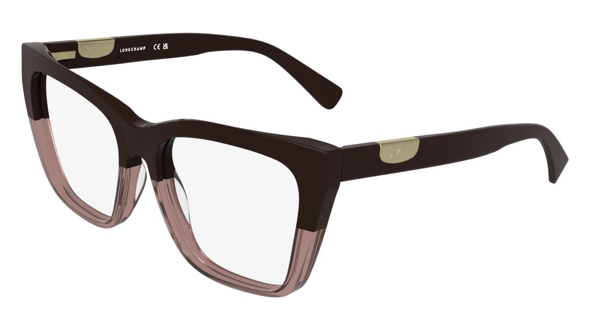 Occhiali da vista Longchamp LO2786MAG-SET (218) colore brown & transparent rose/brown forma farfalla lenti solid brown tac polar