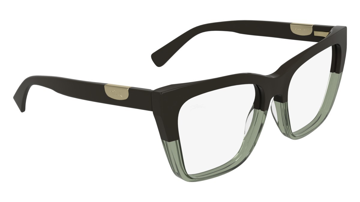 Occhiali da vista Longchamp LO2786MAG-SET (323) colore khaki & transparent green/khak forma farfalla lenti solid green