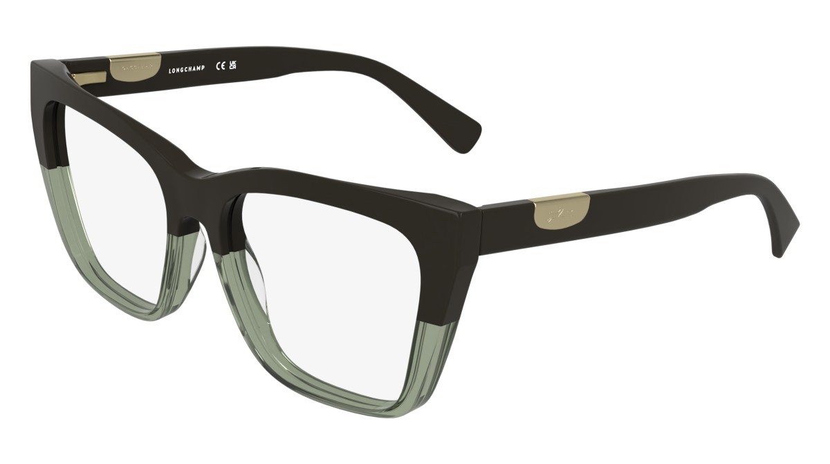 Occhiali da vista Longchamp LO2786MAG-SET (323) colore khaki & transparent green/khak forma farfalla lenti solid green