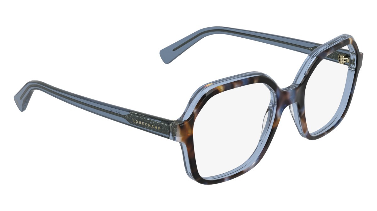 Occhiali da vista Longchamp LO2796 (439) colore azure havana/transparent azure forma quadrato 