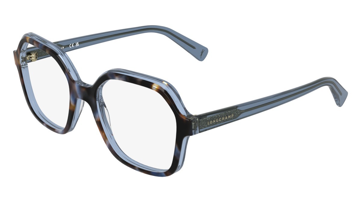 Occhiali da vista Longchamp LO2796 (439) colore azure havana/transparent azure forma quadrato 