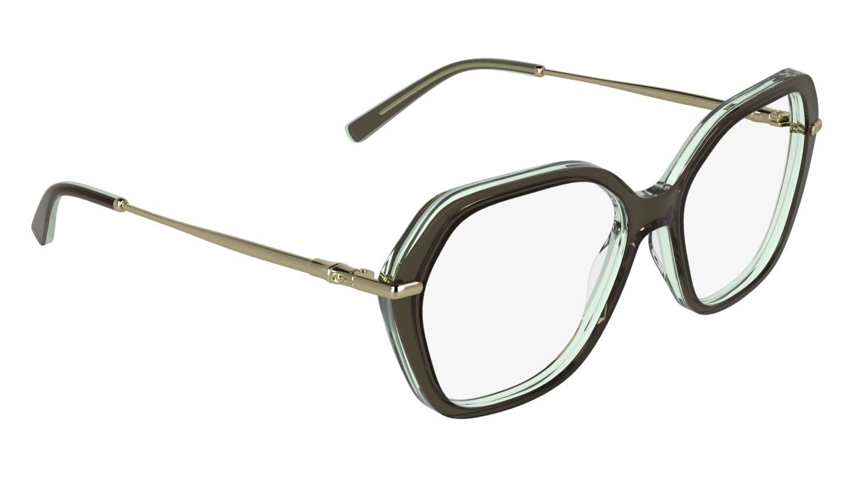 Brillen Longchamp LO2800 (208) farbe transparent brown/sage form rechteckig 
