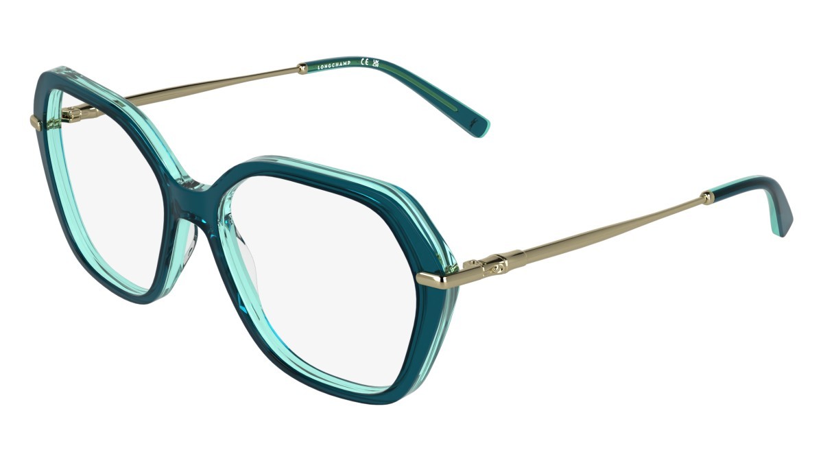 Occhiali da vista Longchamp LO2800 (435) colore transparent petrol/azure forma rettangolare 