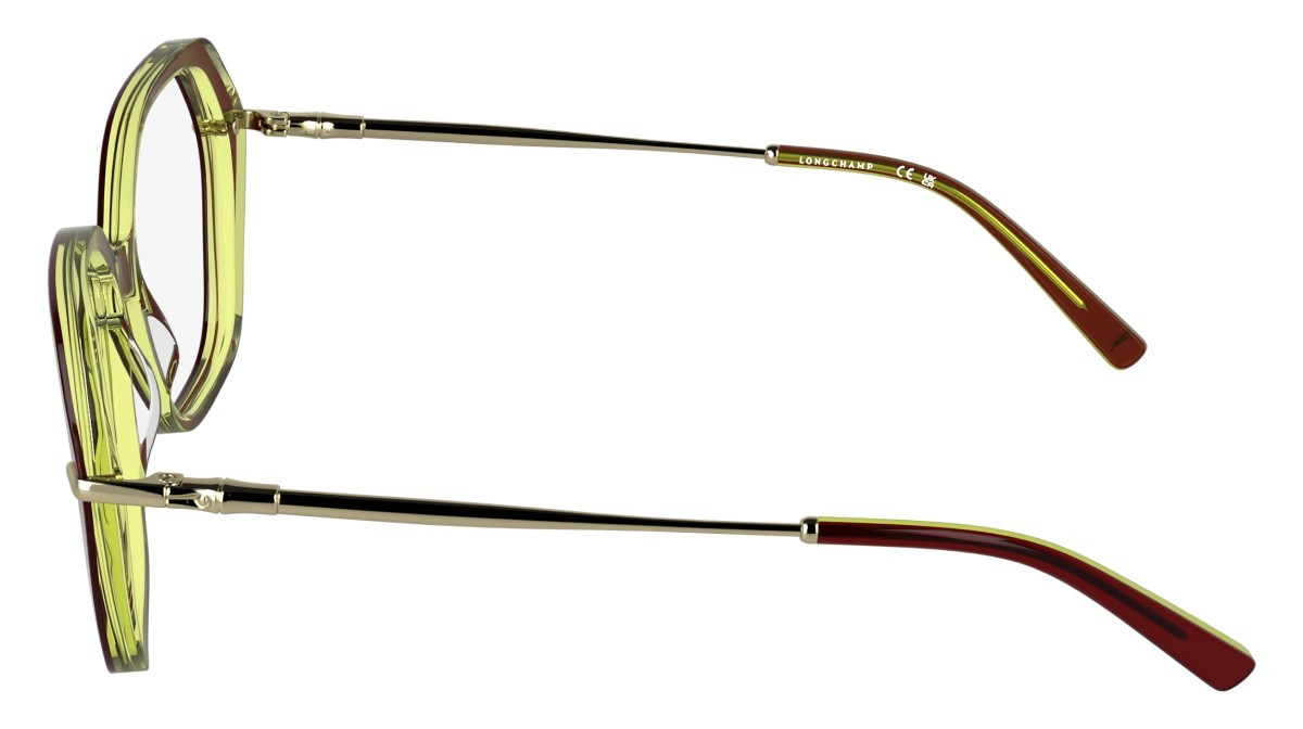 Occhiali da vista Longchamp LO2800 (618) colore transparent burgundy/yellow forma rettangolare 