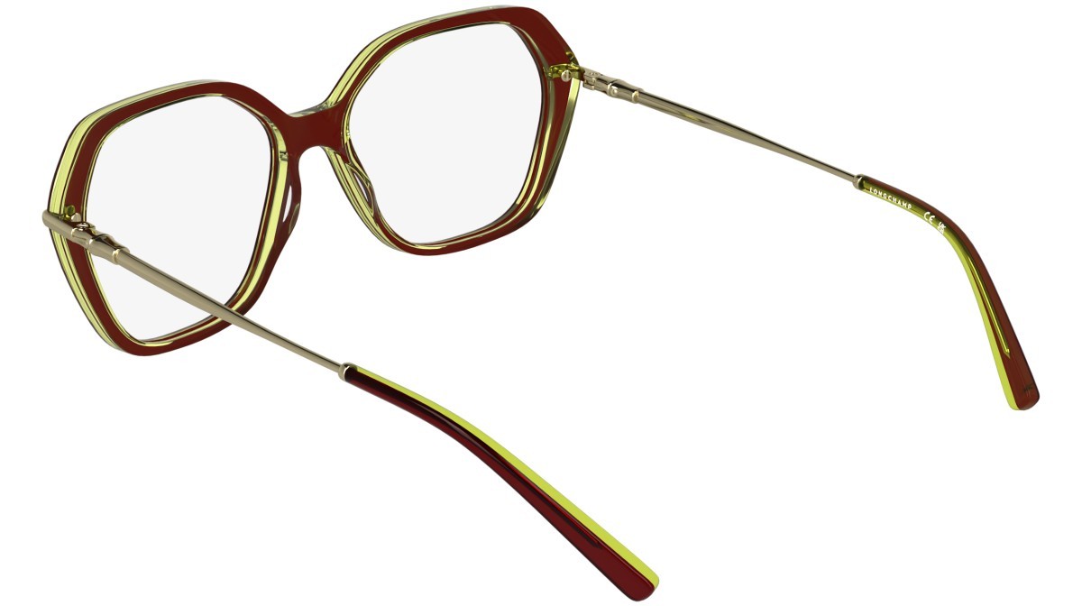 Occhiali da vista Longchamp LO2800 (618) colore transparent burgundy/yellow forma rettangolare 