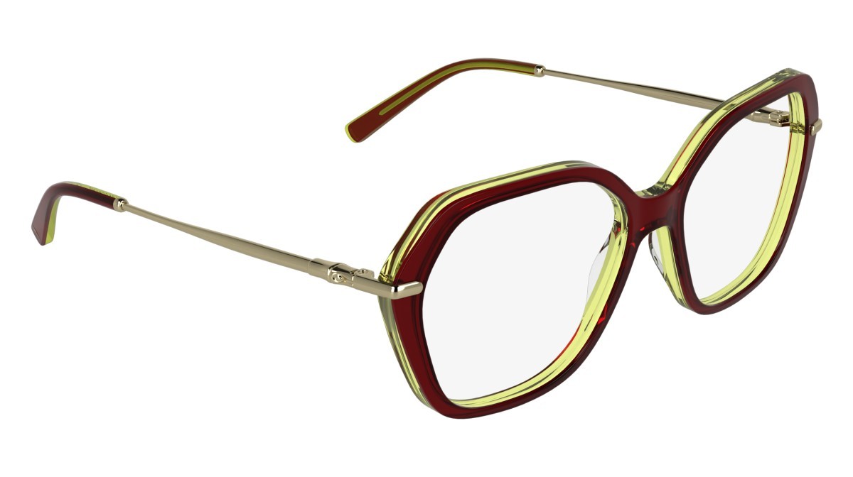 Occhiali da vista Longchamp LO2800 (618) colore transparent burgundy/yellow forma rettangolare 