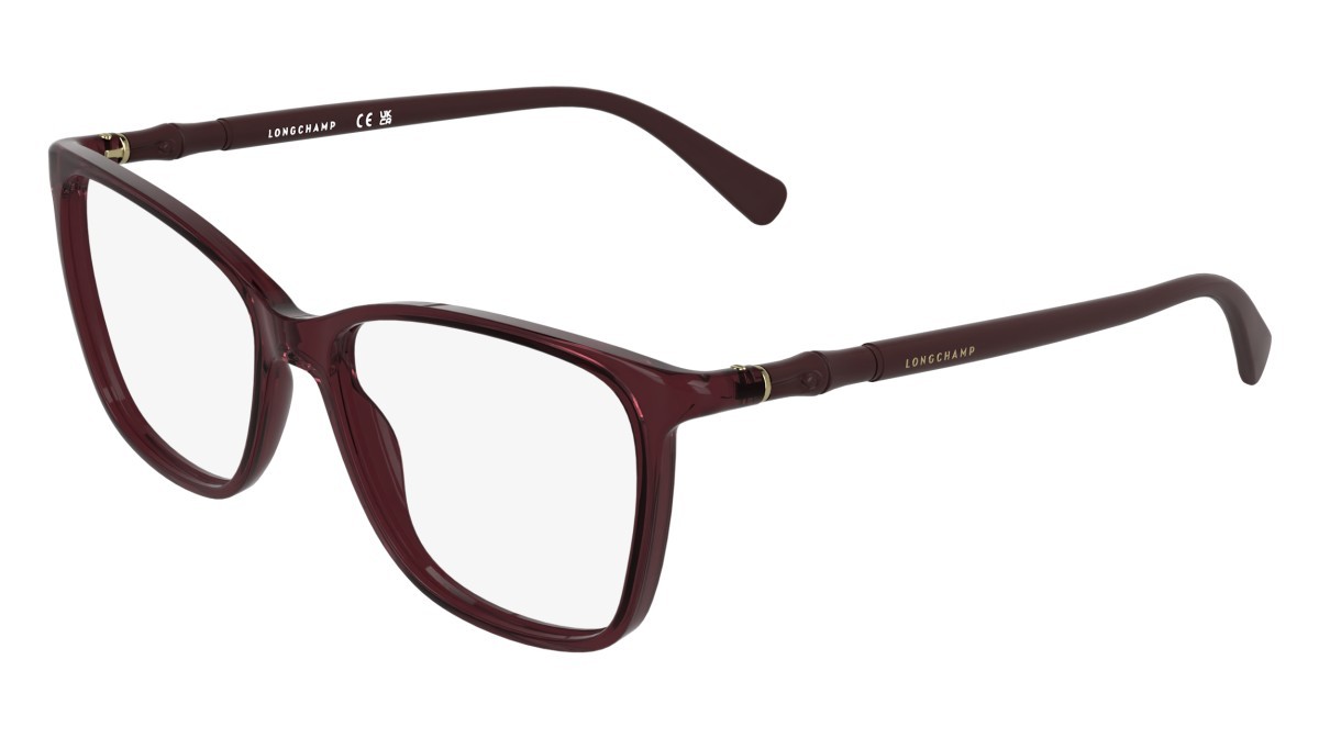 Eyeglasses Longchamp LO2801 (601) color transparent burgundy shape rectangle 