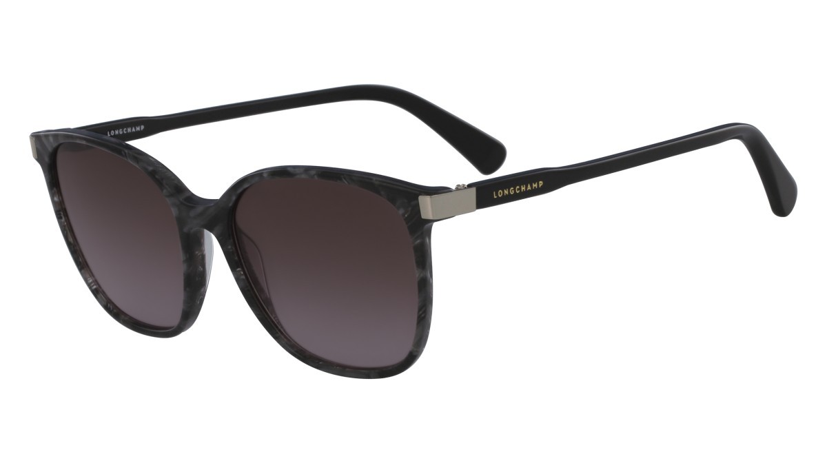 Occhiali da sole Longchamp LO612S N (002) colore marble black forma rettangolare 
