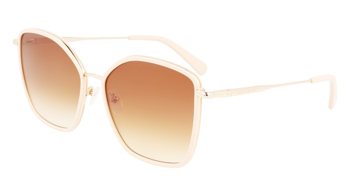 Occhiali da sole Longchamp LO685S (771) colore gold/ivory forma rettangolare lenti gradient brick