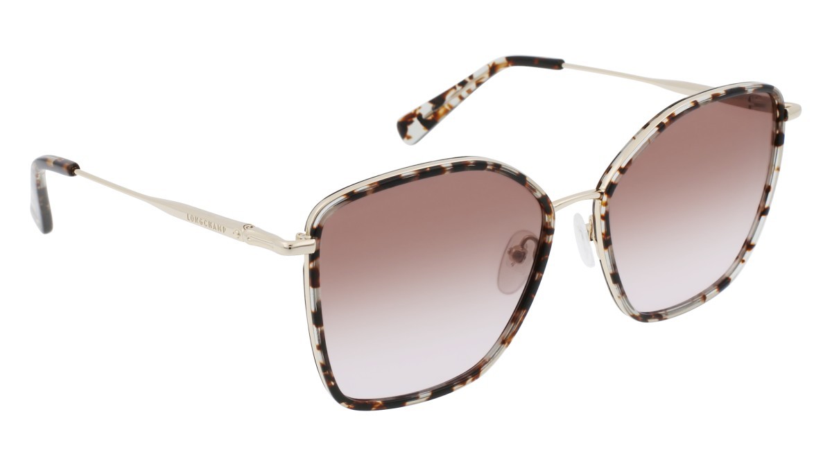 Occhiali da sole Longchamp LO685S N (736) colore gold/lilac forma rettangolare 