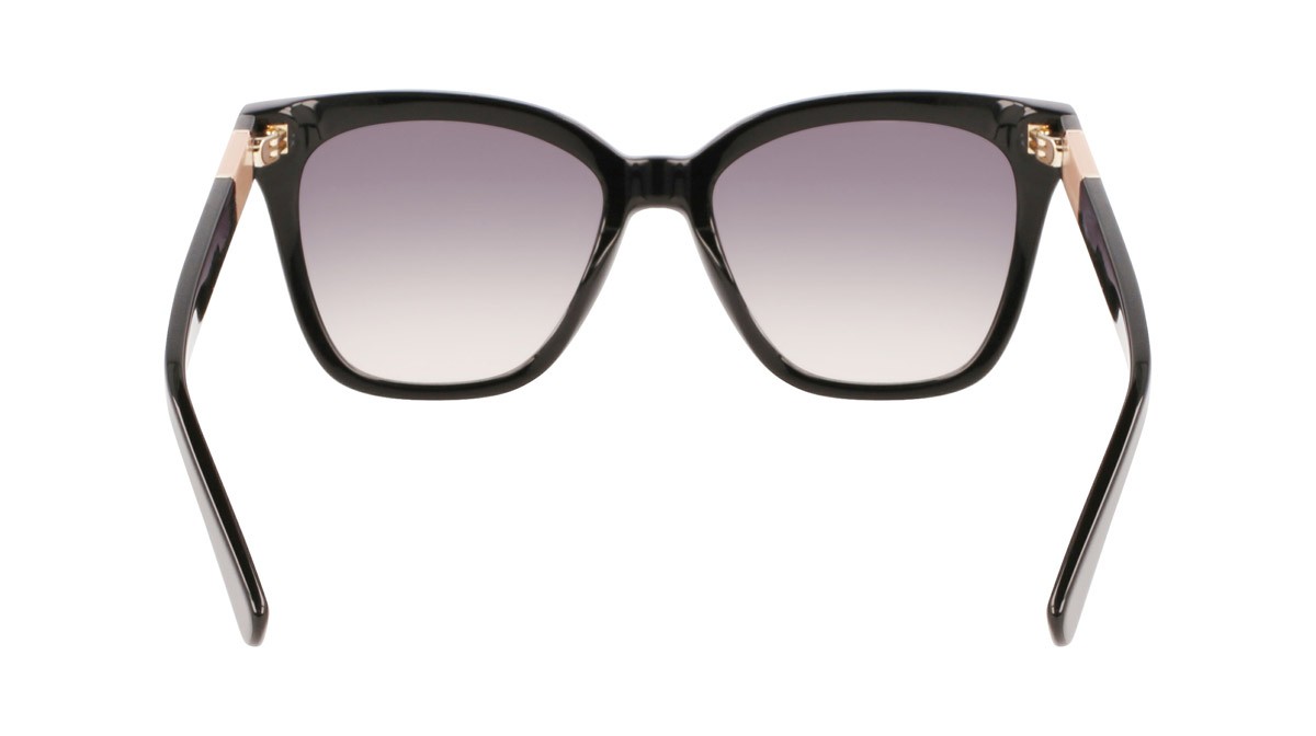 Sunglasses Longchamp LO696S (001) color black shape rectangle lenses smoke/rose gradient