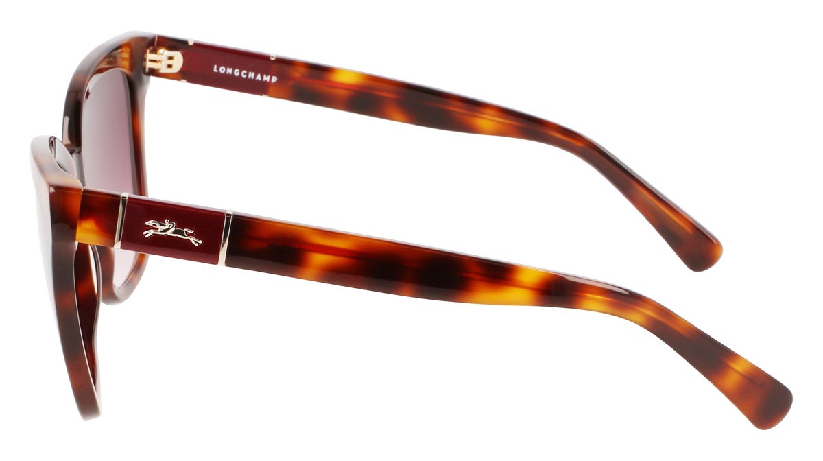 Occhiali da sole Longchamp LO696S (230) colore havana forma rettangolare lenti burgundy gradient