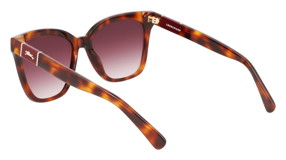 Occhiali da sole Longchamp LO696S (230) colore havana forma rettangolare lenti burgundy gradient