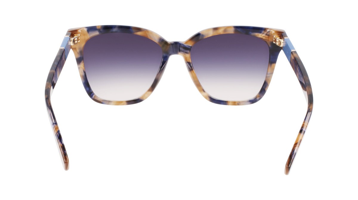 Occhiali da sole Longchamp LO696S (430) colore blue havana forma rettangolare lenti blue gradient