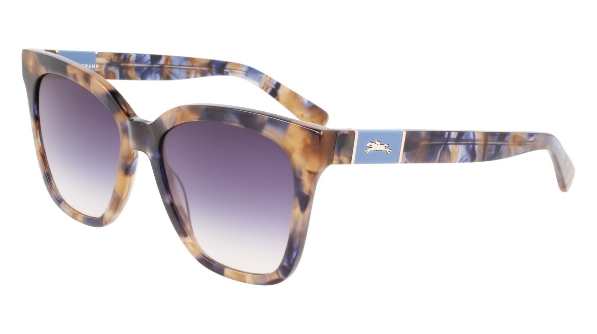Occhiali da sole Longchamp LO696S N (430) colore blue havana forma rettangolare 