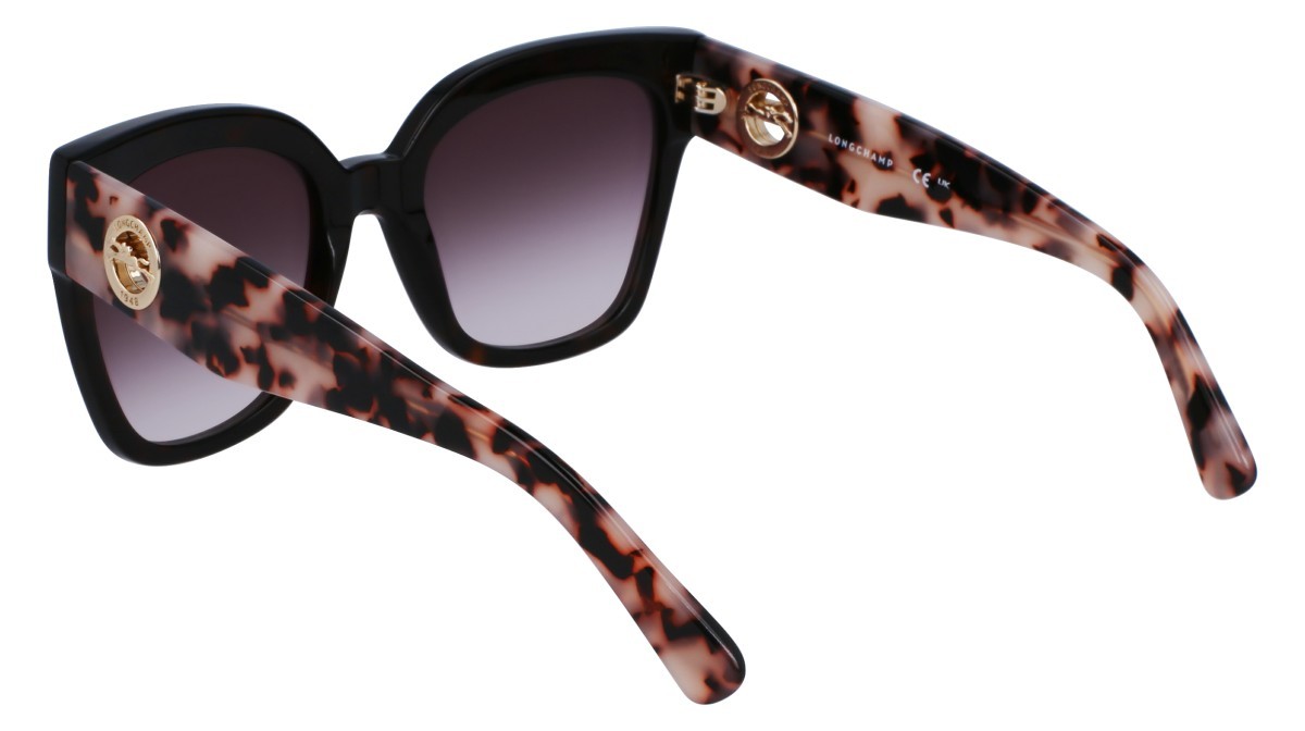 Sunglasses Longchamp LO717S (242) color dark havana shape pantos lenses gradient burgundy