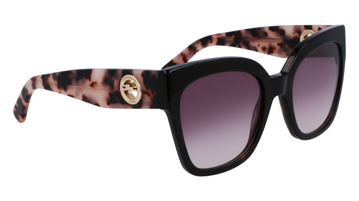 Sunglasses Longchamp LO717S (242) color dark havana shape pantos lenses gradient burgundy