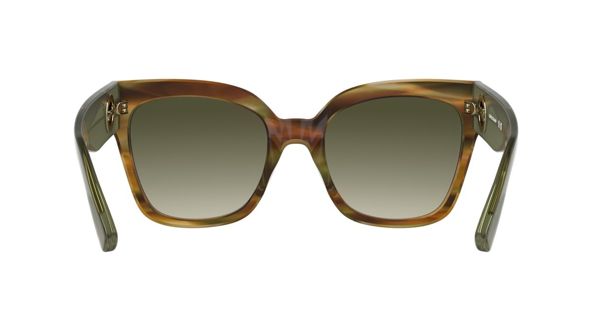 Occhiali da sole Longchamp LO717S (324) colore striped khaki brown havana forma pantos lenti gradient khaki
