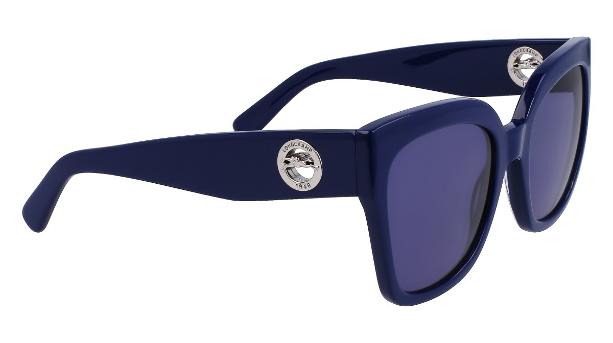 Occhiali da sole Longchamp LO717S (400) colore blue forma pantos lenti solid blue