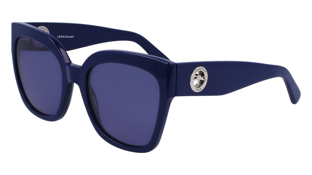 Occhiali da sole Longchamp LO717S (400) colore blue forma pantos lenti solid blue