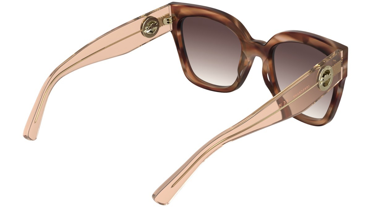 Sunglasses Longchamp LO717S (848) color striped brick brown havana shape pantos lenses gradient brown