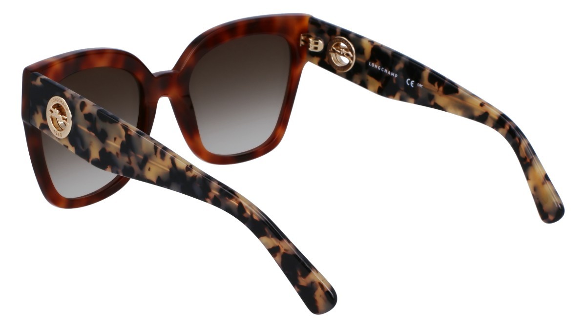 Occhiali da sole Longchamp LO717S N (217) colore light havana forma pantos lenti gradient brown