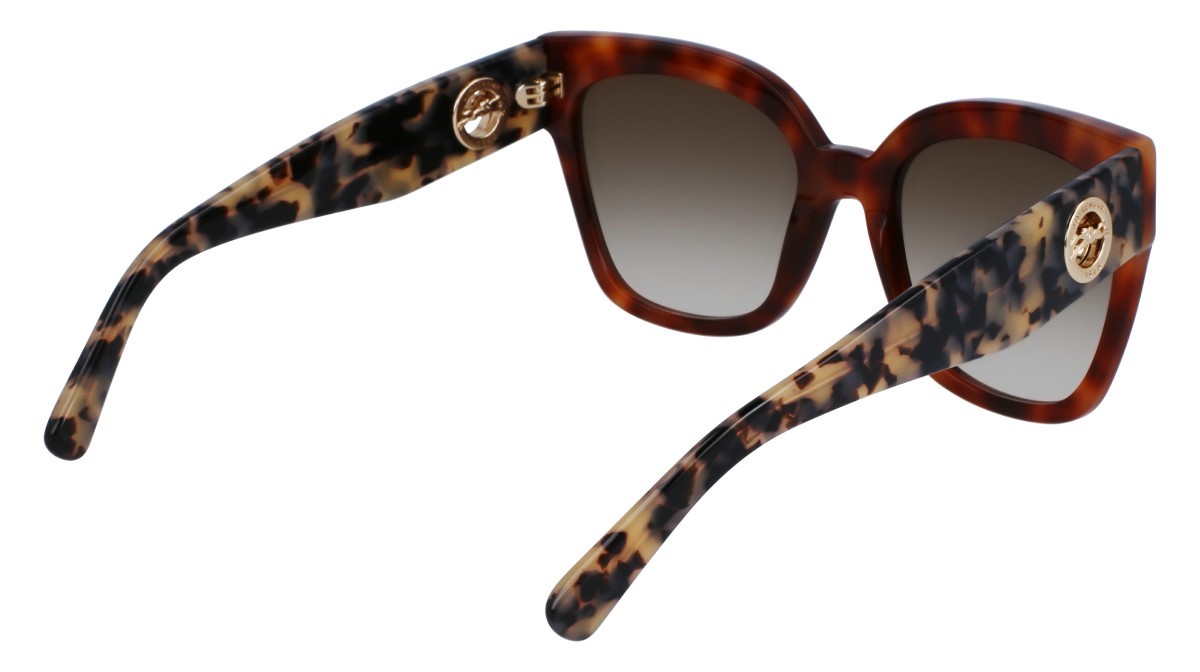 Occhiali da sole Longchamp LO717S N (217) colore light havana forma pantos lenti gradient brown